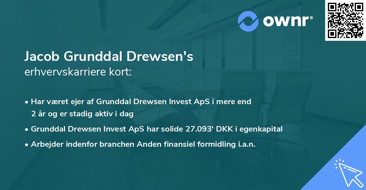 Jacob Grunddal Drewsen's erhvervskarriere kort