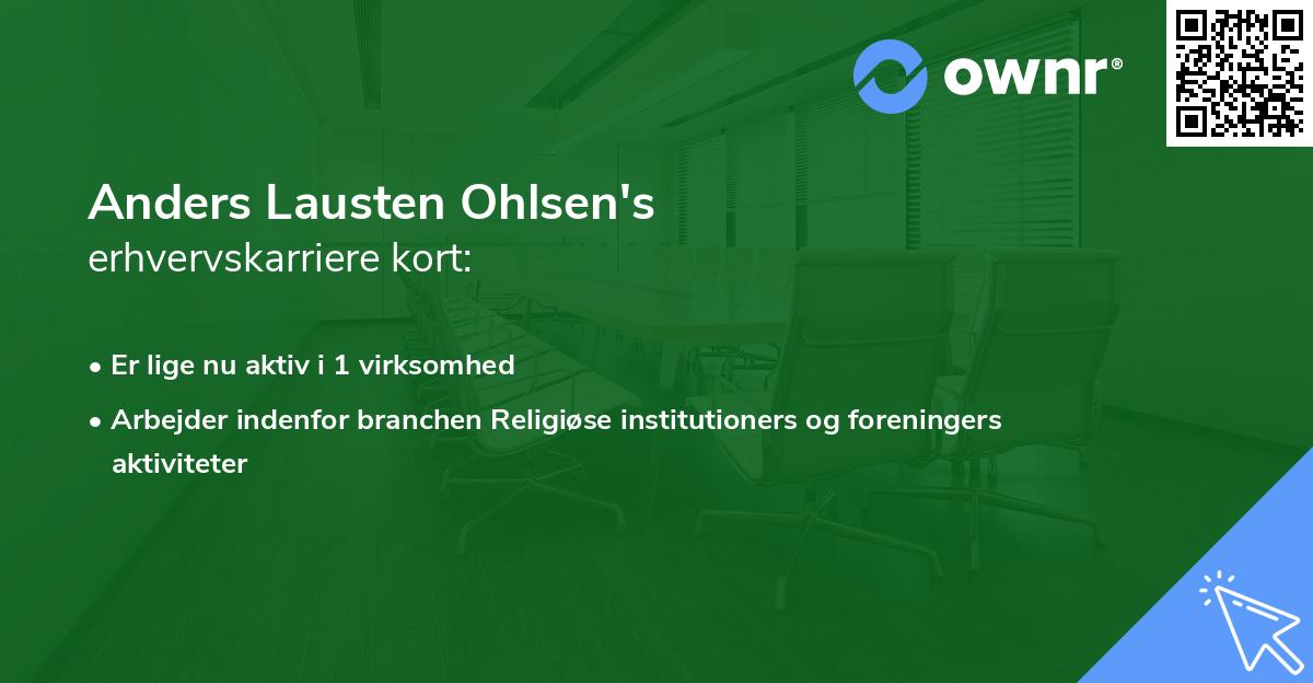 Anders Lausten Ohlsen's erhvervskarriere kort