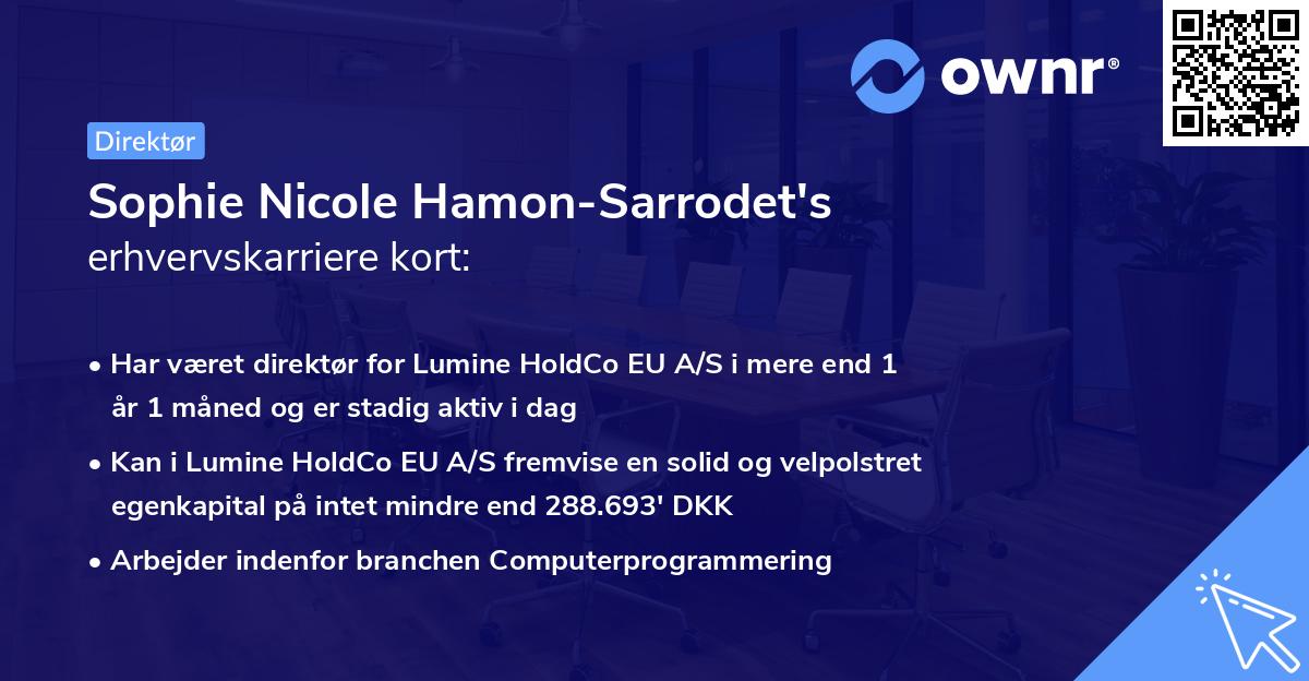 Sophie Nicole Hamon-Sarrodet's erhvervskarriere kort