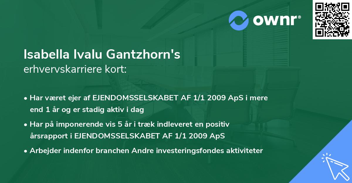 Isabella Ivalu Gantzhorn's erhvervskarriere kort