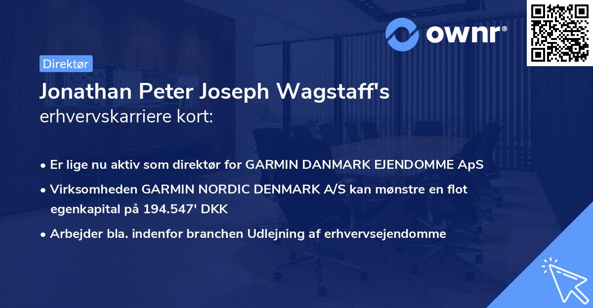 Jonathan Peter Joseph Wagstaff's erhvervskarriere kort
