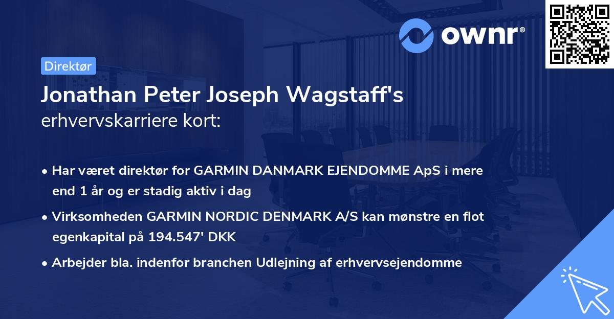 Jonathan Peter Joseph Wagstaff's erhvervskarriere kort