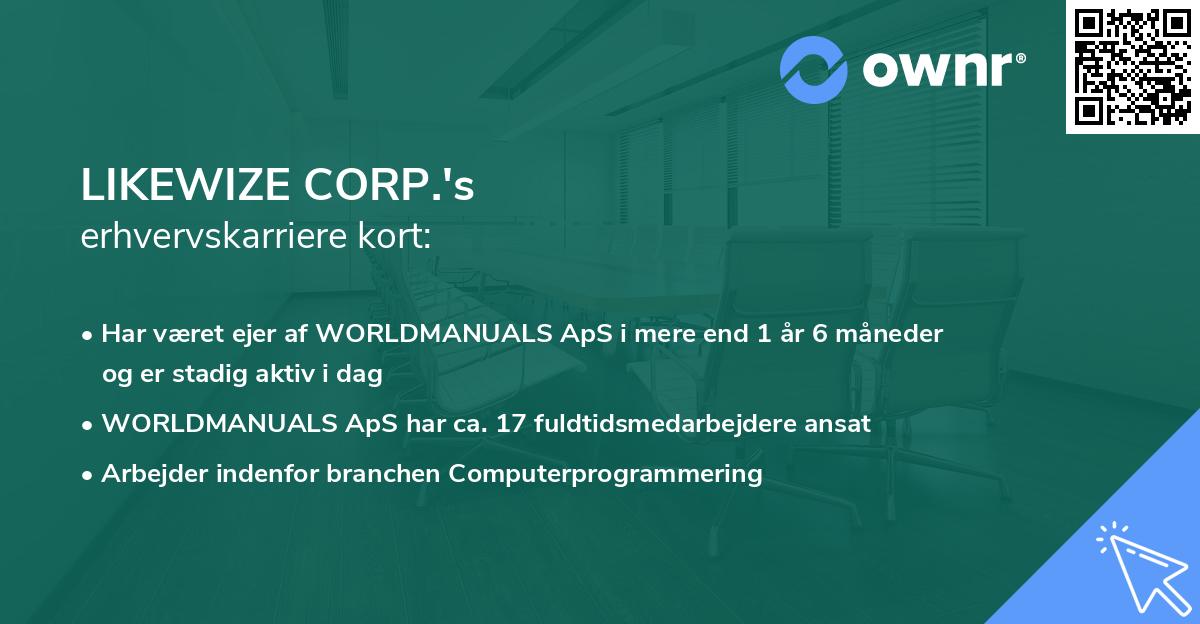 LIKEWIZE CORP.'s erhvervskarriere kort