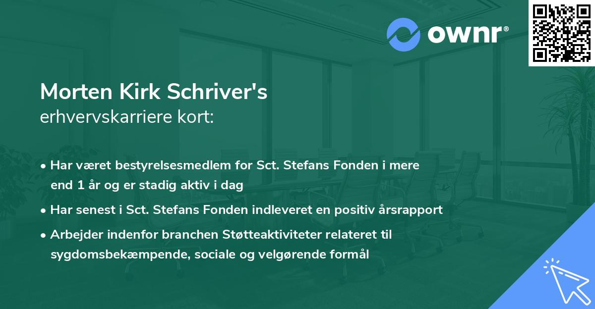 Morten Kirk Schriver's erhvervskarriere kort