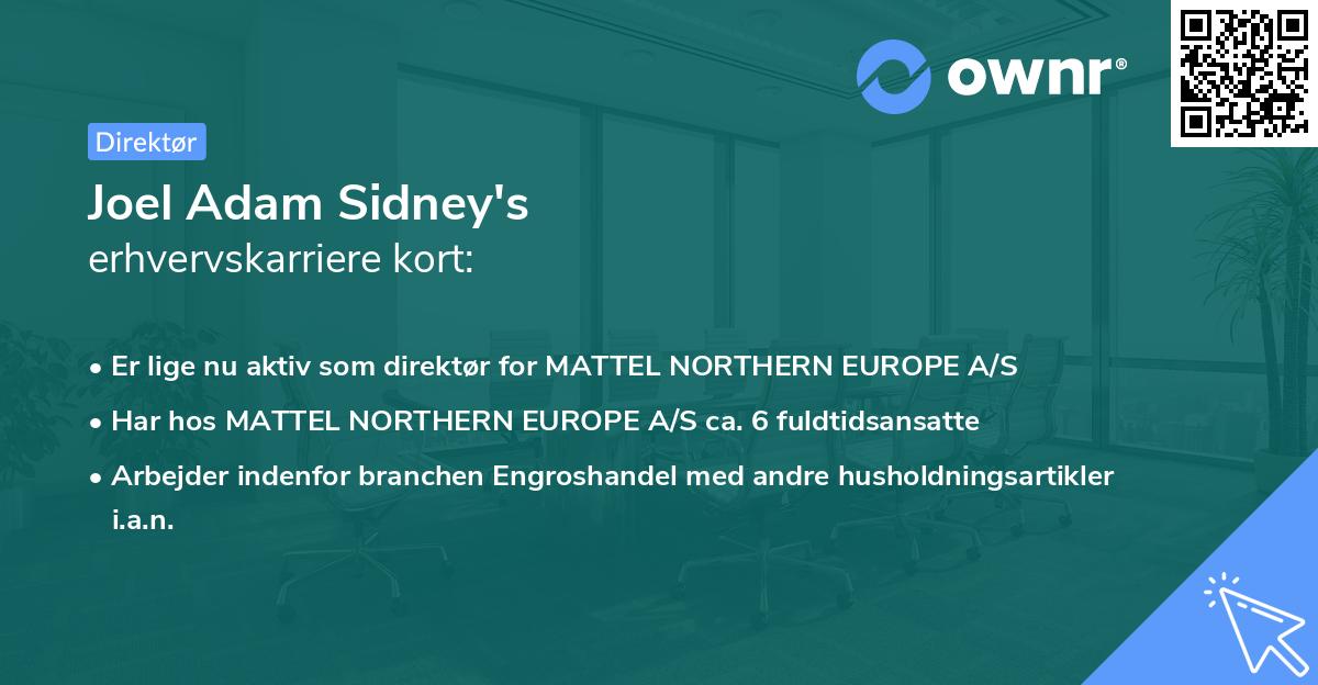 Joel Adam Sidney's erhvervskarriere kort