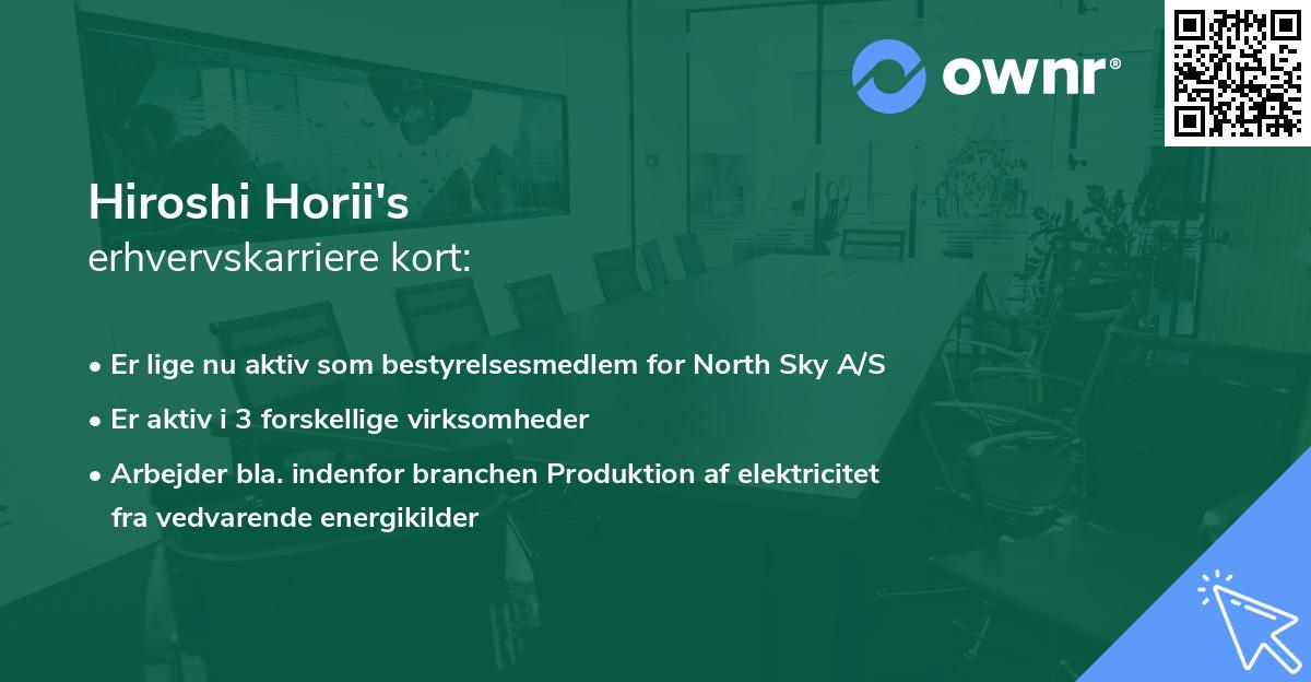 Hiroshi Horii's erhvervskarriere kort