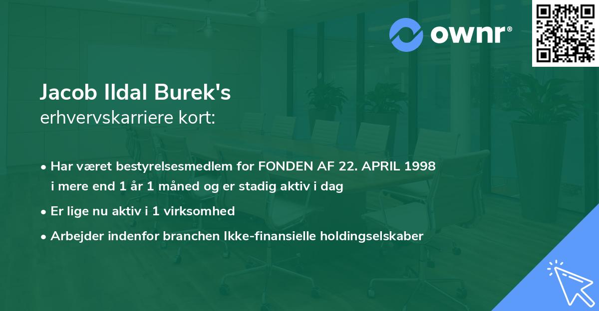 Jacob Ildal Burek's erhvervskarriere kort