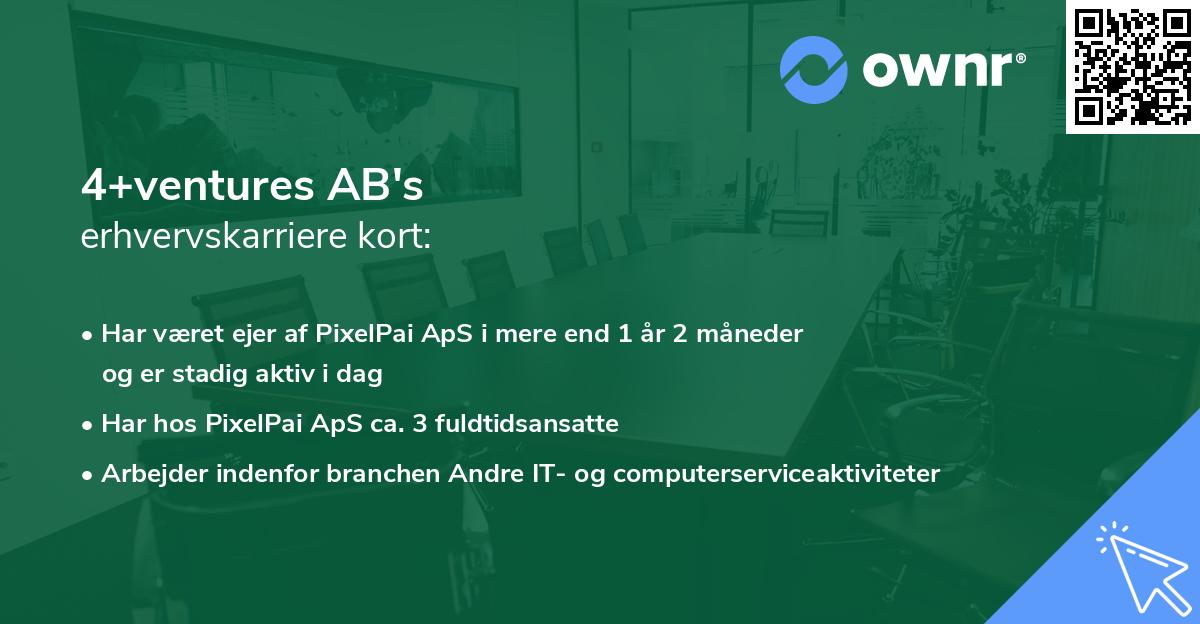 4+ventures AB's erhvervskarriere kort