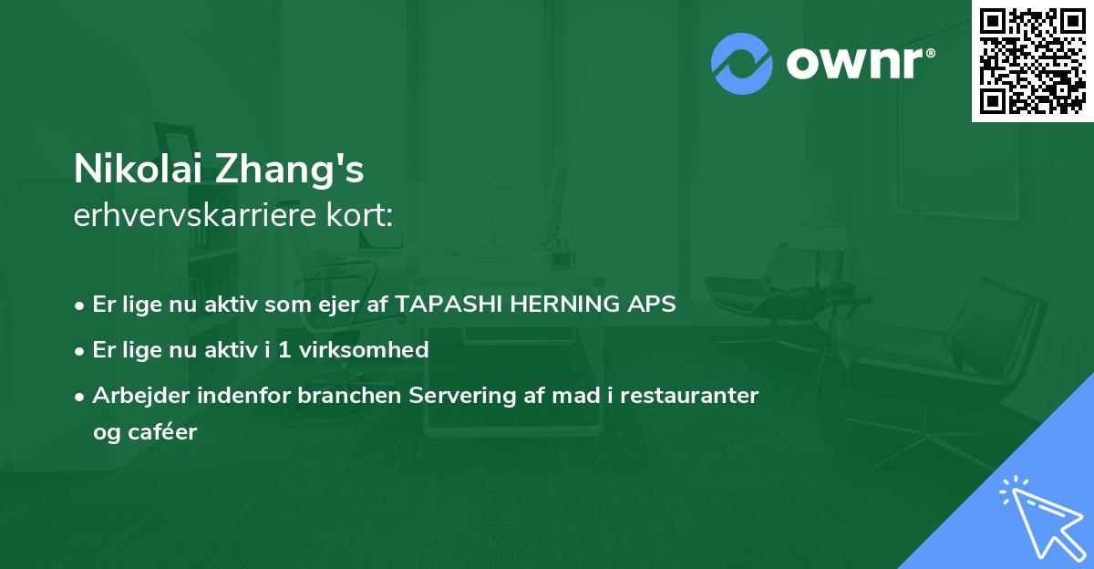 Nikolai Zhang's erhvervskarriere kort