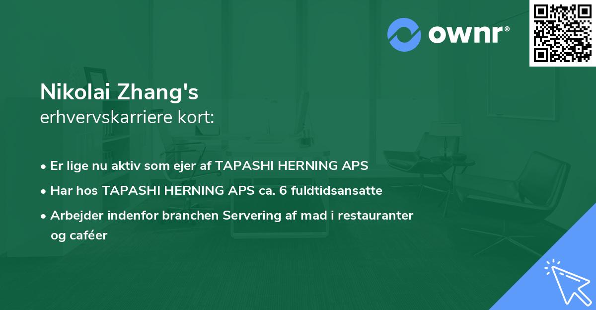 Nikolai Zhang's erhvervskarriere kort