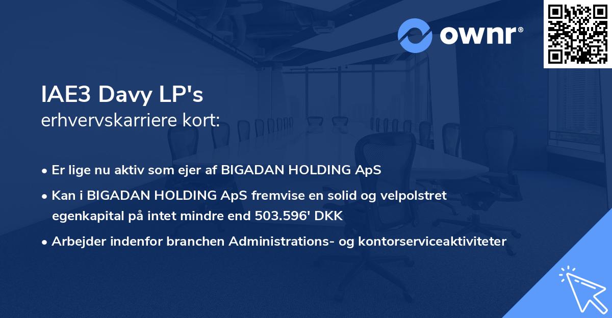 IAE3 Davy LP's erhvervskarriere kort