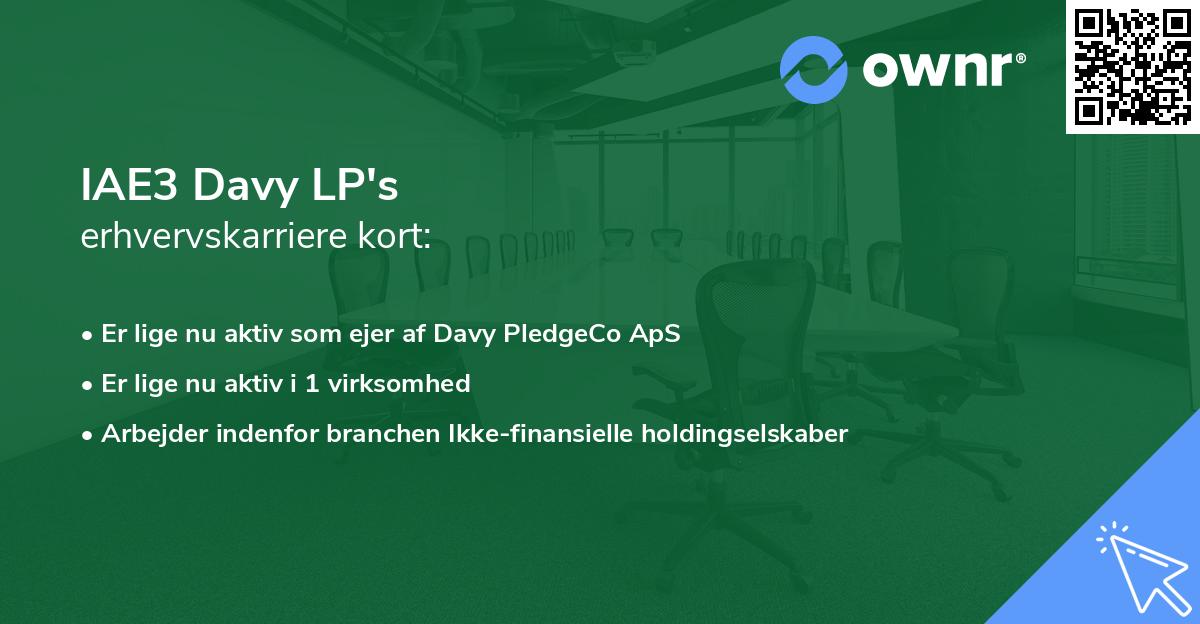 IAE3 Davy LP's erhvervskarriere kort