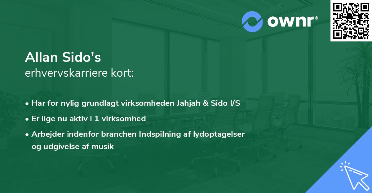 Allan Sido's erhvervskarriere kort