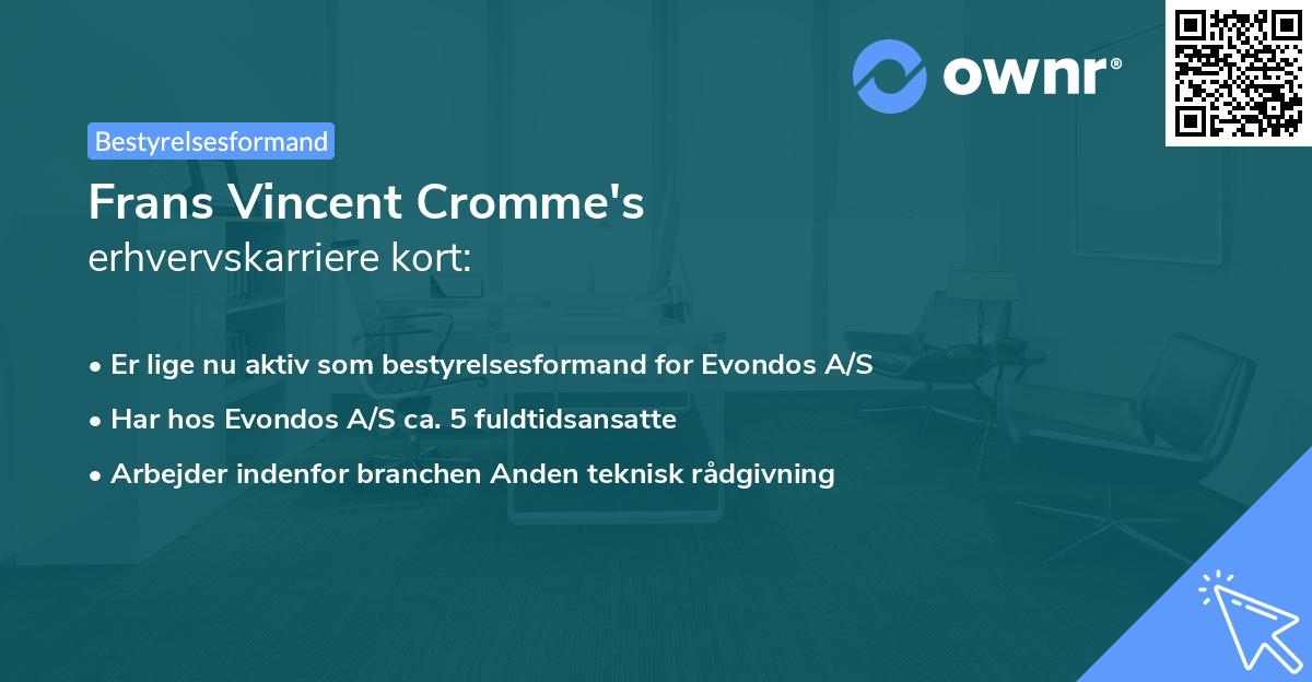 Frans Vincent Cromme's erhvervskarriere kort