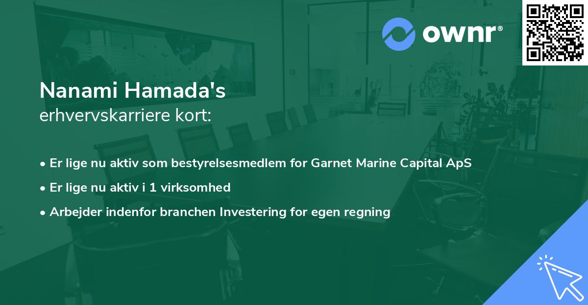 Nanami Hamada's erhvervskarriere kort