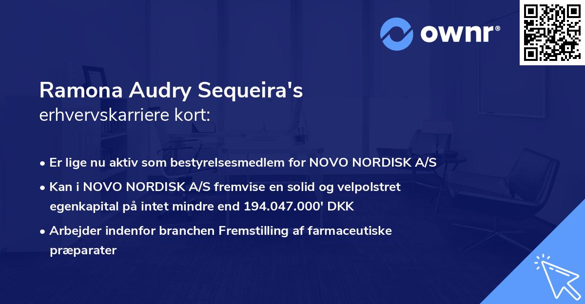 Ramona Audry Sequeira's erhvervskarriere kort