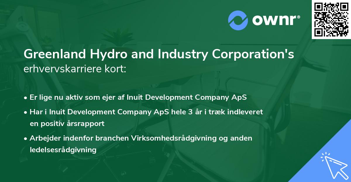 Greenland Hydro and Industry Corporation's erhvervskarriere kort