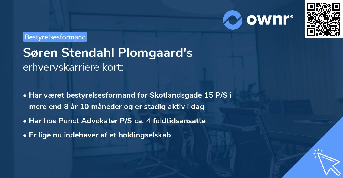 Søren Stendahl Plomgaard's erhvervskarriere kort