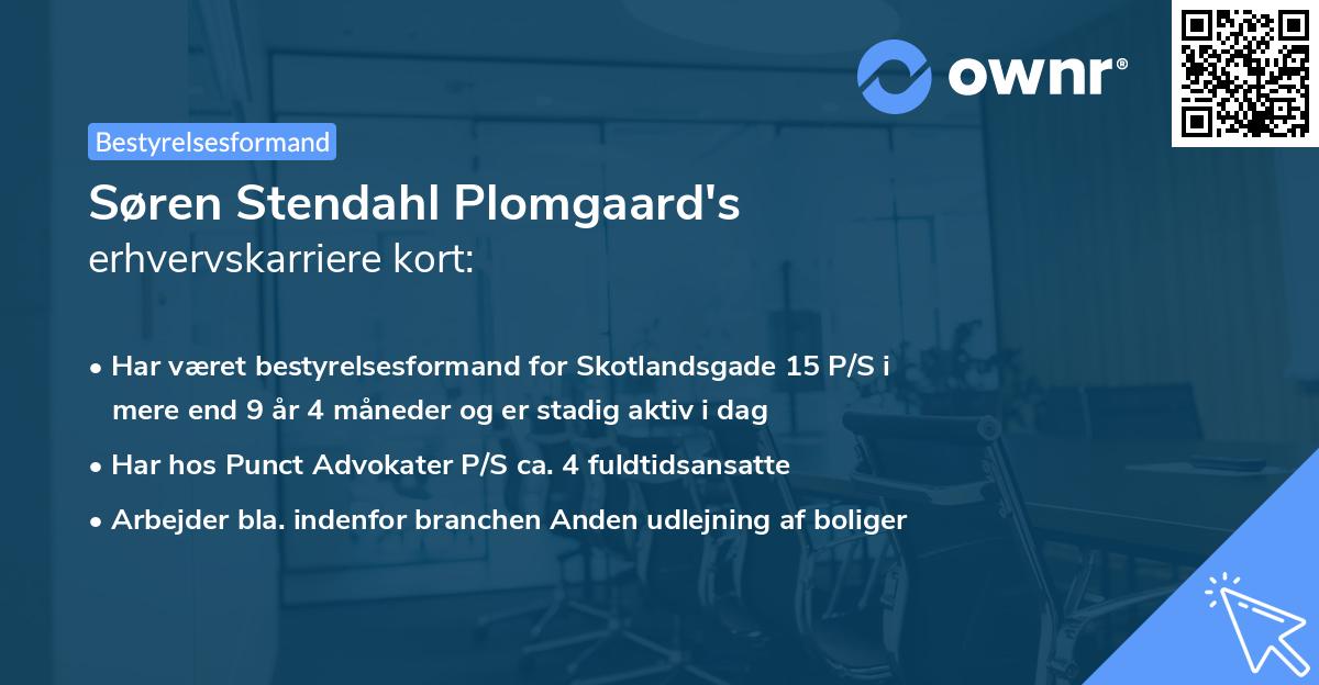 Søren Stendahl Plomgaard's erhvervskarriere kort