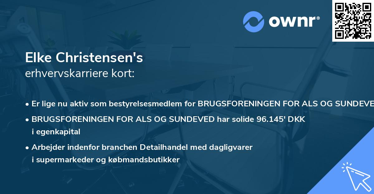 Elke Christensen's erhvervskarriere kort