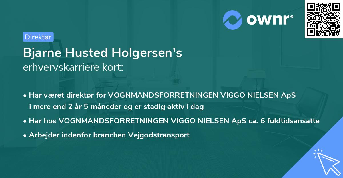 Bjarne Husted Holgersen's erhvervskarriere kort