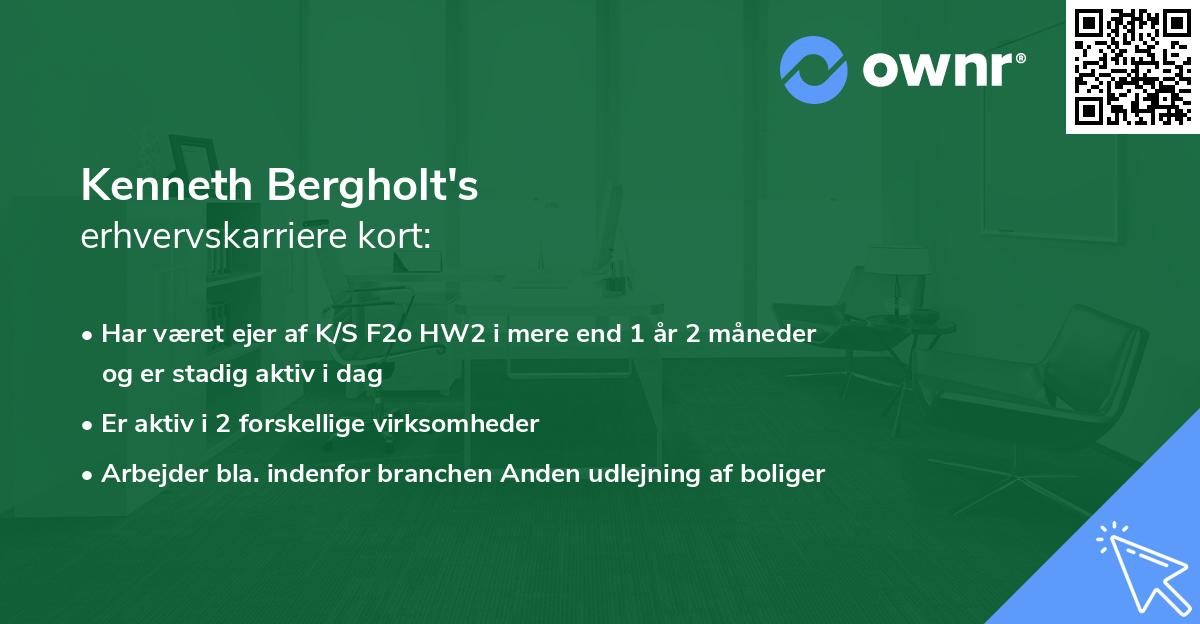 Kenneth Bergholt's erhvervskarriere kort
