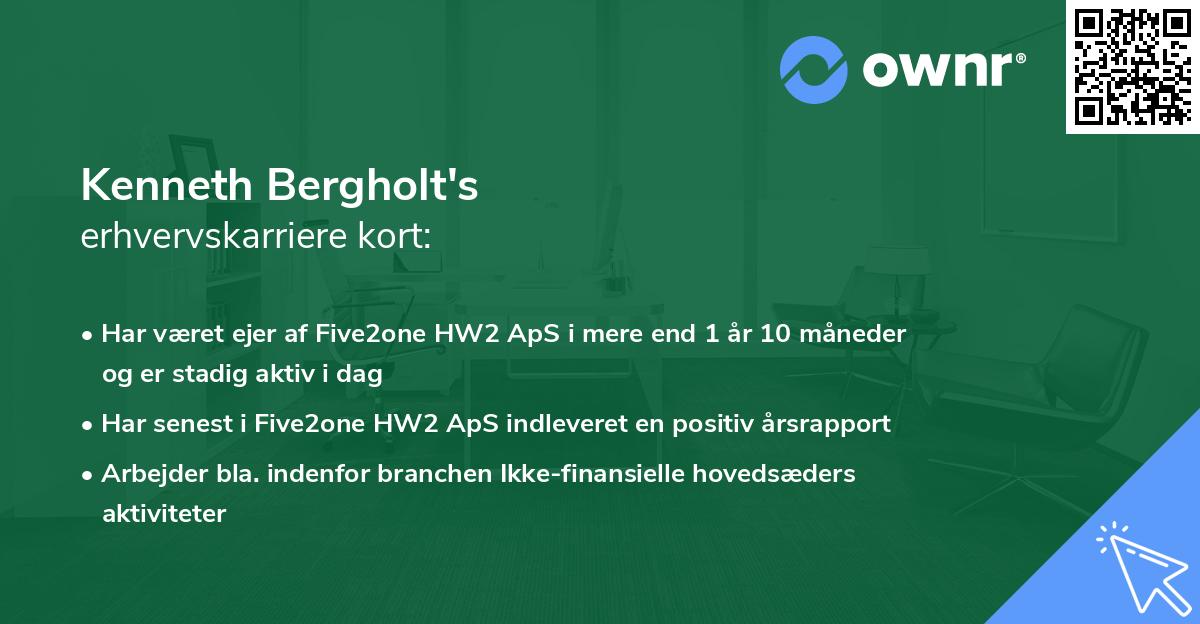 Kenneth Bergholt's erhvervskarriere kort