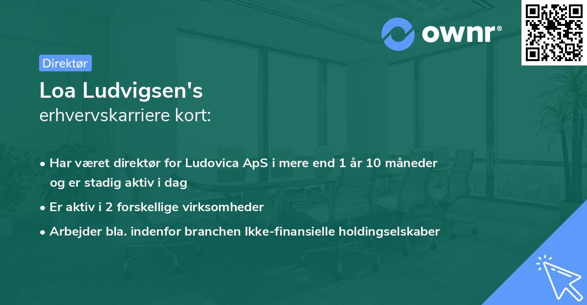 Loa Ludvigsen's erhvervskarriere kort