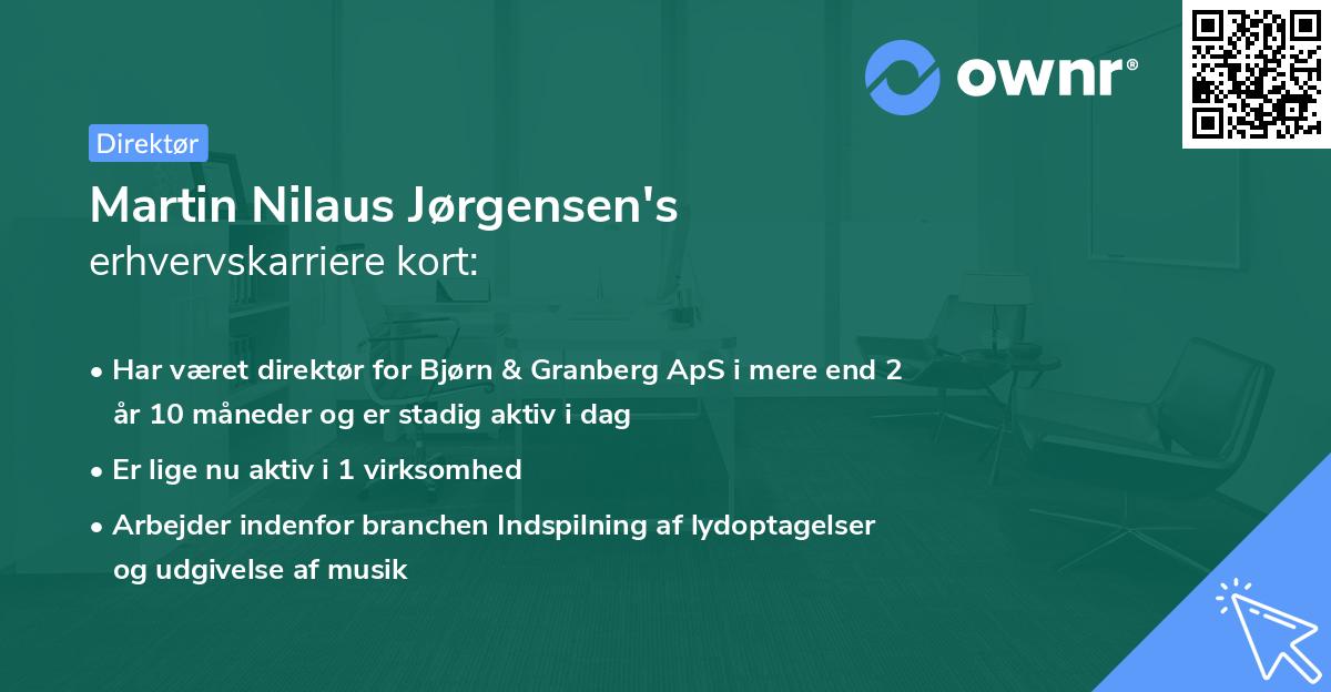 Martin Nilaus Jørgensen's erhvervskarriere kort