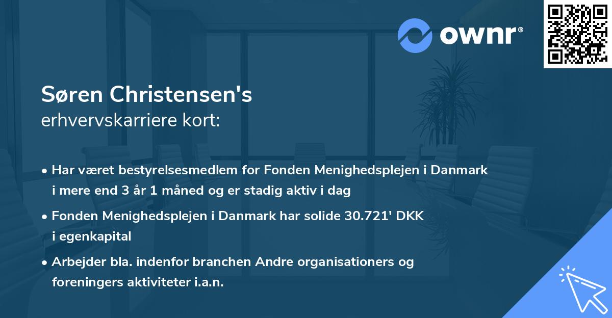 Søren Christensen's erhvervskarriere kort