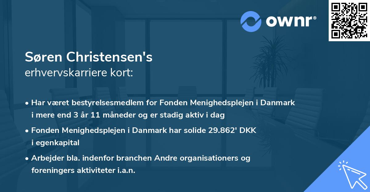 Søren Christensen's erhvervskarriere kort