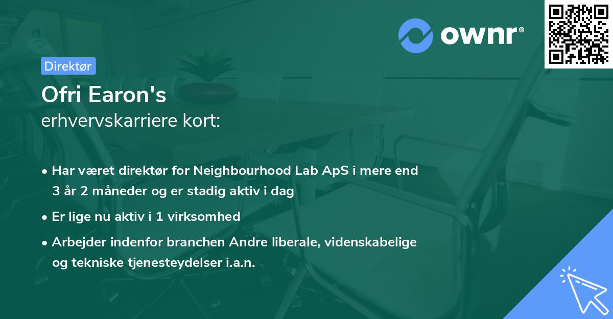 Ofri Earon's erhvervskarriere kort