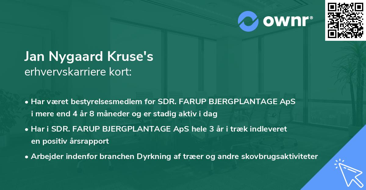 Jan Nygaard Kruse's erhvervskarriere kort