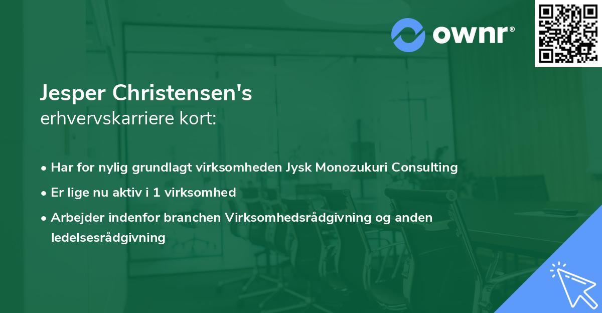 Jesper Christensen's erhvervskarriere kort