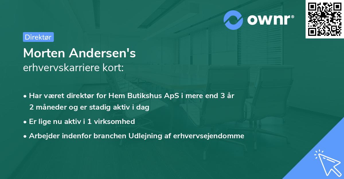 Morten Andersen's erhvervskarriere kort