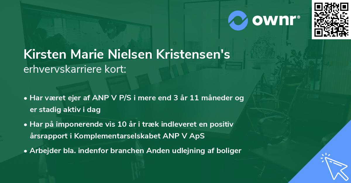 Kirsten Marie Nielsen Kristensen's erhvervskarriere kort