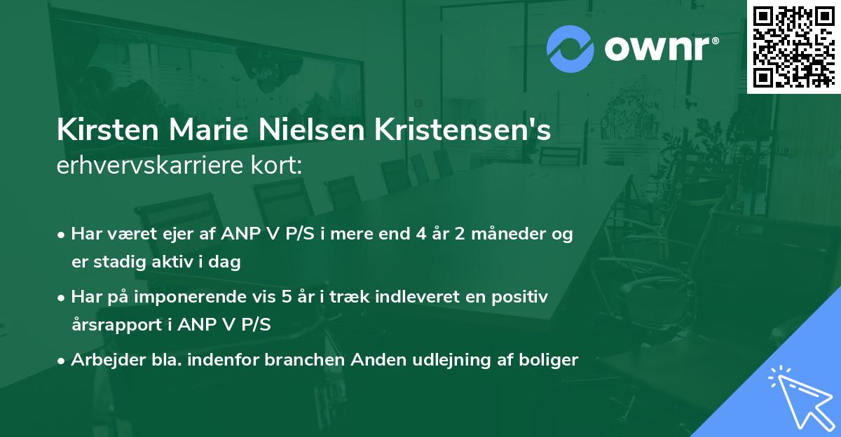 Kirsten Marie Nielsen Kristensen's erhvervskarriere kort
