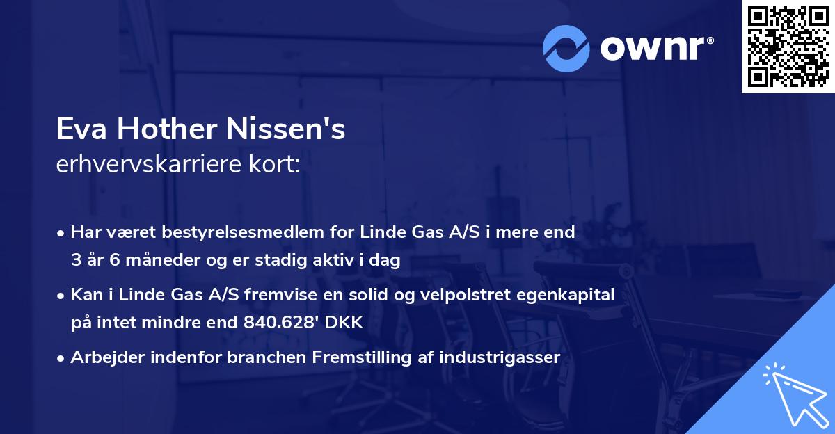 Eva Hother Nissen's erhvervskarriere kort