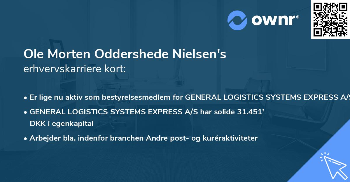 Ole Morten Oddershede Nielsen's erhvervskarriere kort