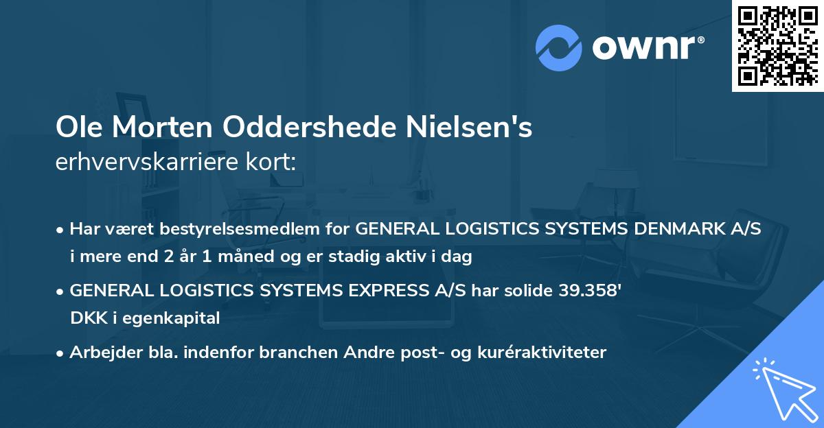 Ole Morten Oddershede Nielsen's erhvervskarriere kort