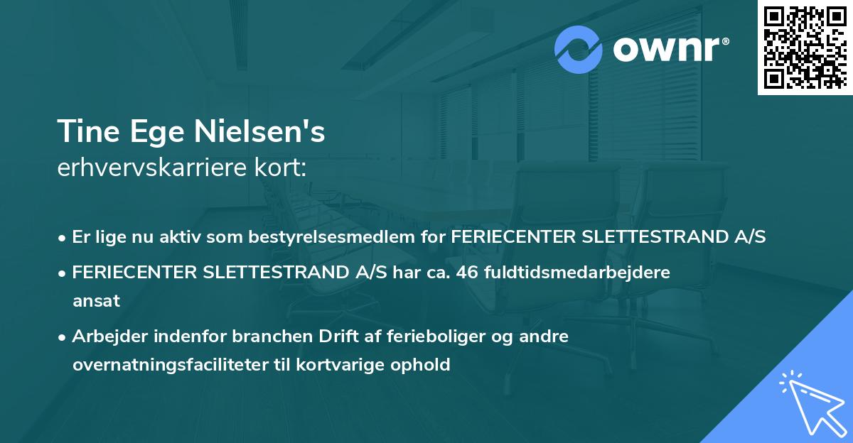 Tine Ege Nielsen's erhvervskarriere kort