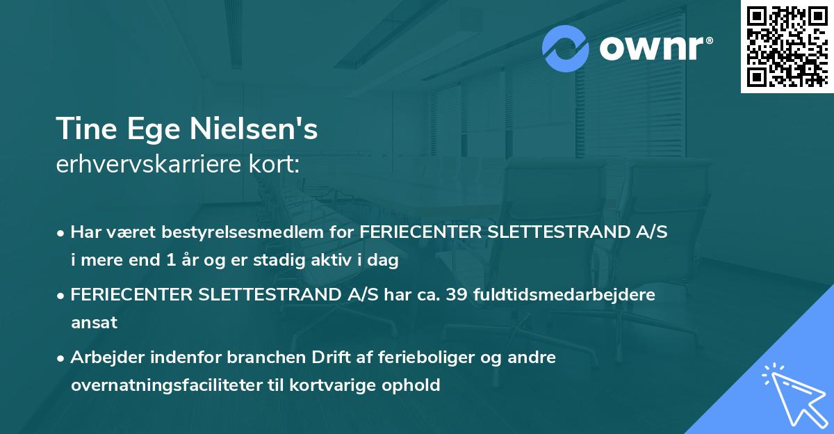 Tine Ege Nielsen's erhvervskarriere kort