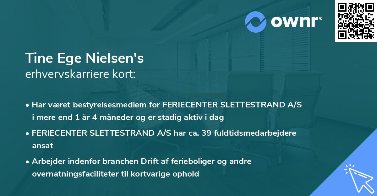 Tine Ege Nielsen's erhvervskarriere kort