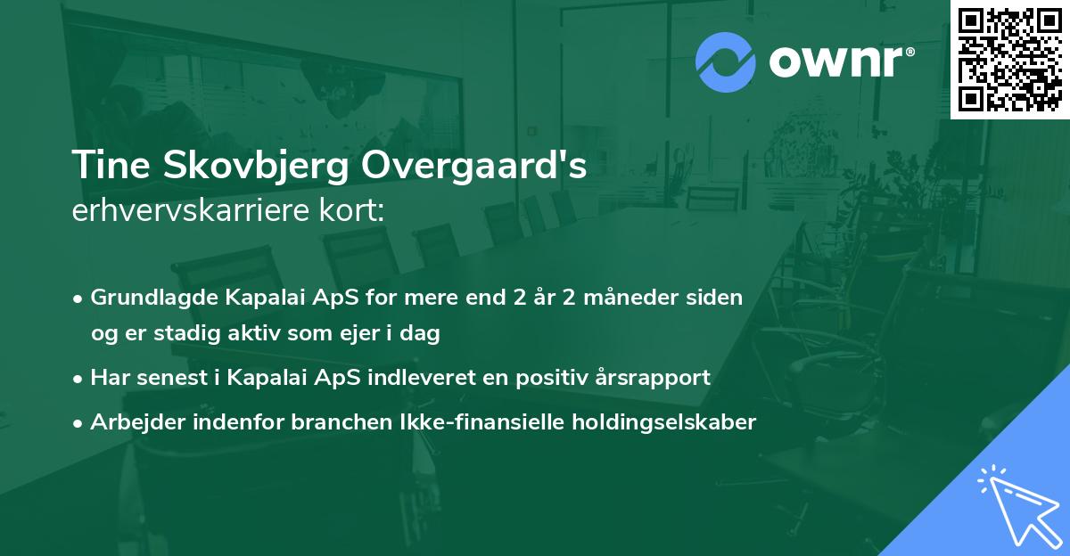 Tine Skovbjerg Overgaard's erhvervskarriere kort