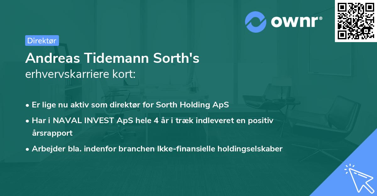 Andreas Tidemann Sorth's erhvervskarriere kort