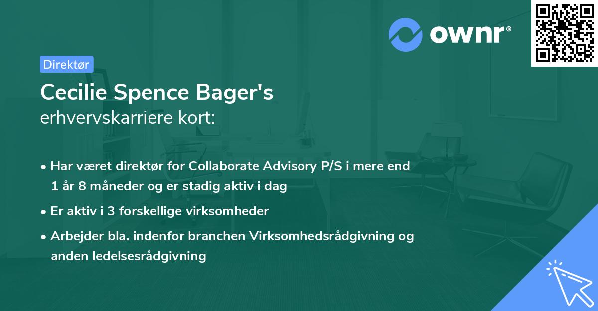 Cecilie Spence Bager's erhvervskarriere kort