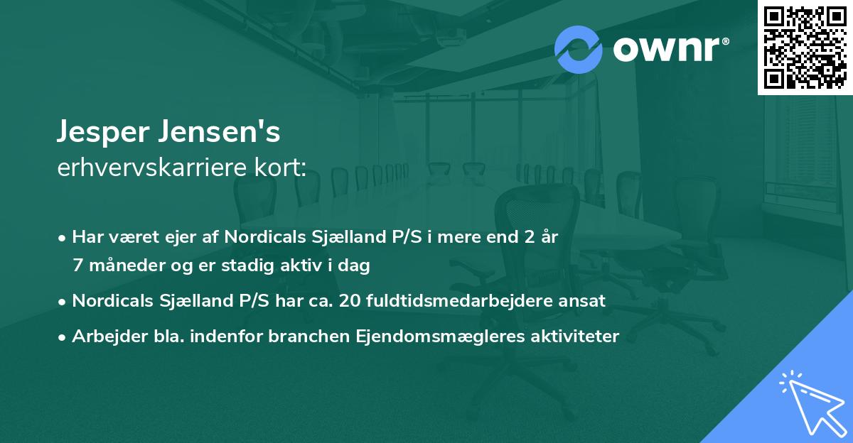 Jesper Jensen's erhvervskarriere kort