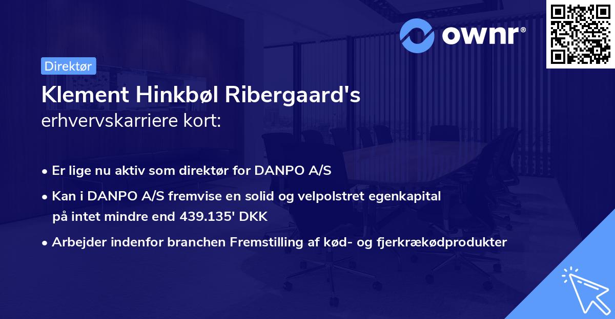 Klement Hinkbøl Ribergaard's erhvervskarriere kort