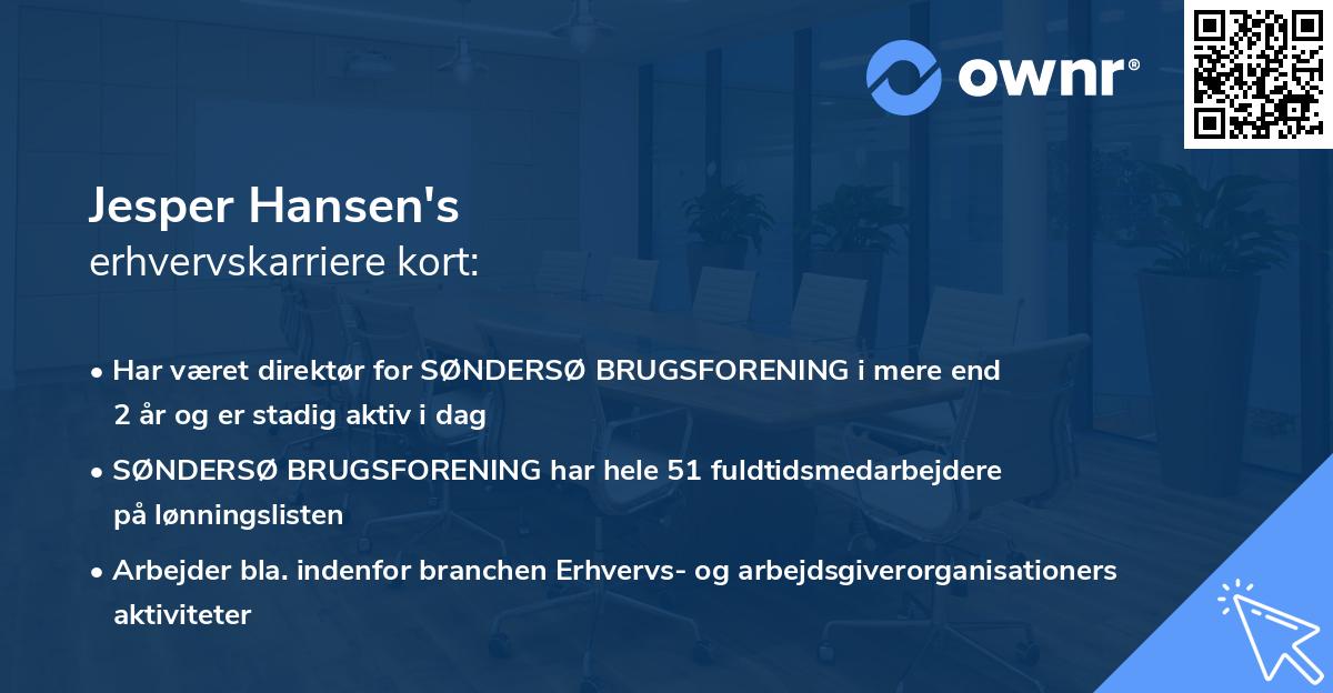 Jesper Hansen's erhvervskarriere kort