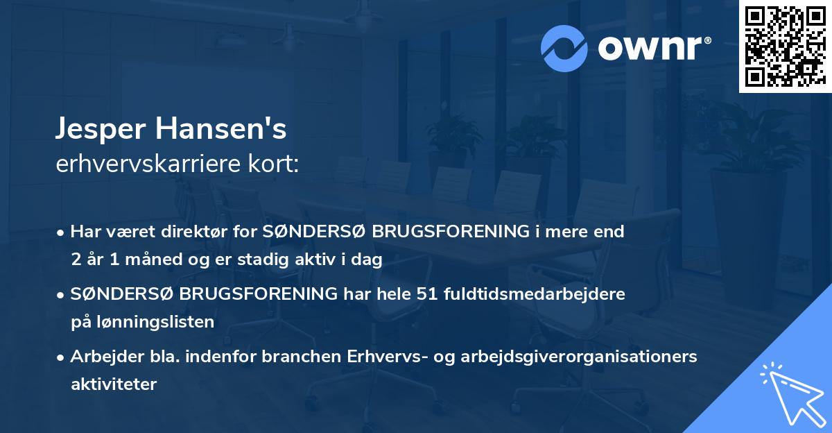 Jesper Hansen's erhvervskarriere kort